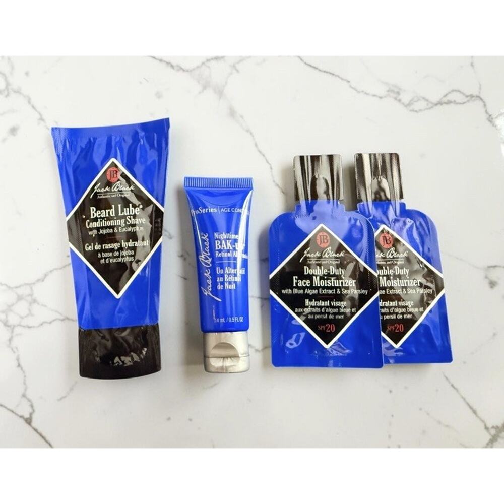 JACK BLACK Nighttime BAK-UP + BEARD LUBE + Moisturizer NEW/SEALED